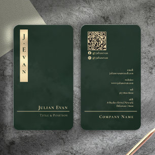 Professional Luxe Emerald Green Gold Business Card