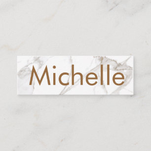 Professional Luxe Minimalist White Marble  Mini Business Card