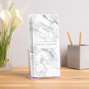 Professional Luxe White Marble Tri-Fold Brochure