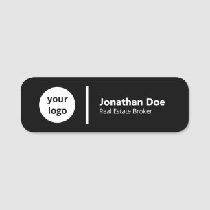 Professional Luxury Black Real Estate Agent Name Tag