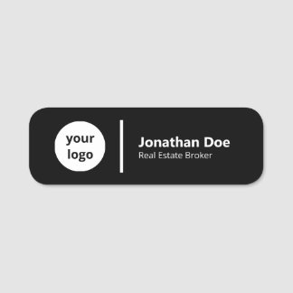 Professional Luxury Black Real Estate Agent Name Tag