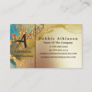 Professional Luxury Custom Blue Gold Business Card