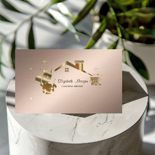 Professional Maid Cleaning House Business Card