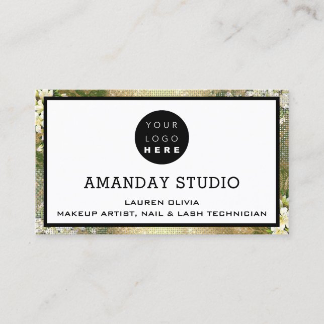 Professional Makeup Appointment Card Logo Gold VIP (Front)