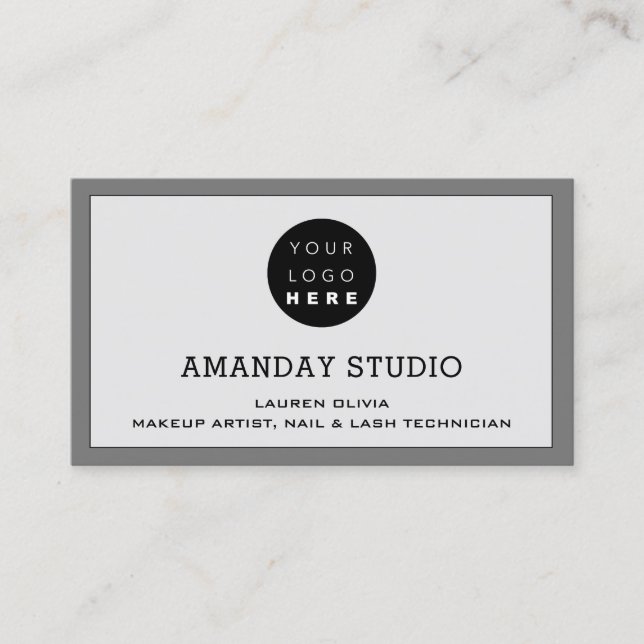 Professional Makeup Appointment Card Logo Grey (Front)