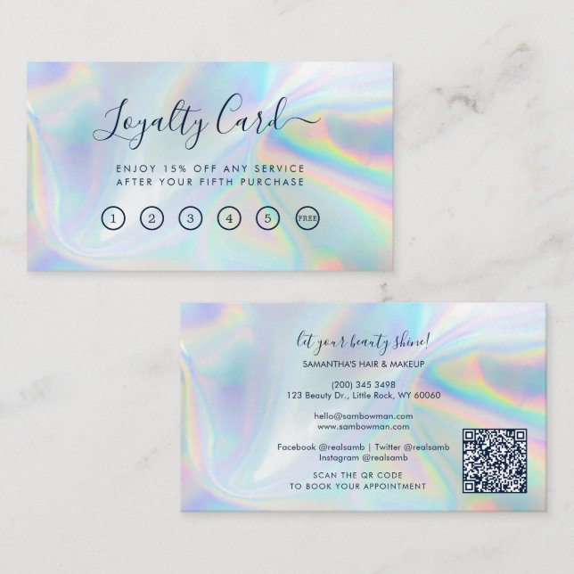 Professional Makeup Artist Beauty Salon Modern Loyalty Card (Front/Back)