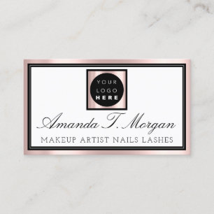 Professional Makeup Artist Blog Eyelash Rose Logo Business Card