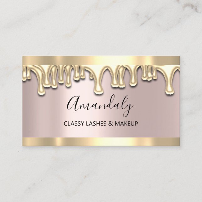 Professional Makeup Artist Blush Waxing Lash Drips Business Card (Front)