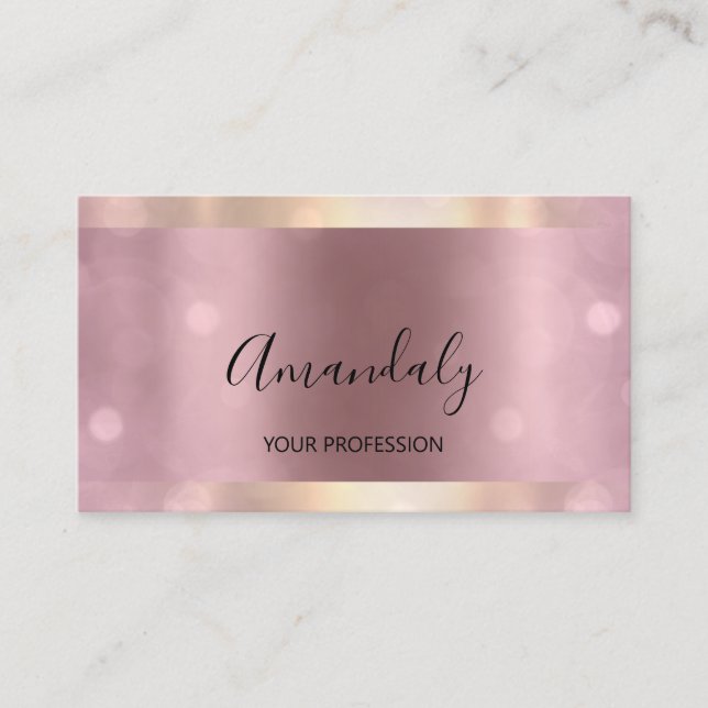 Professional Makeup Artist Event Planner Rose Vip Business Card (Front)