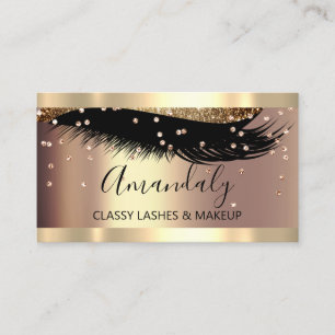 Professional Makeup Artist Eyelash Rose Confetti Business Card
