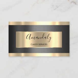 Professional Makeup Artist Grey Black Gold Lashes Business Card