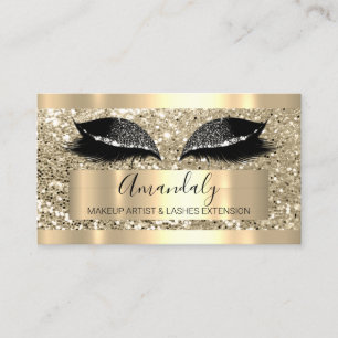 Professional Makeup Artist Lash Eyes Glitter Black Business Card