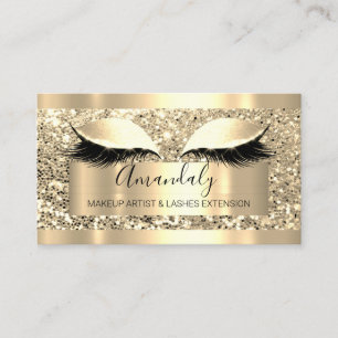 Professional Makeup Artist Lash Framed Gold Brows Business Card