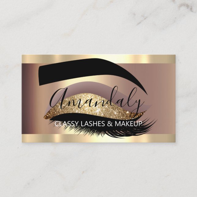 Professional Makeup Artist Waxing Lash Extension Business Card (Front)