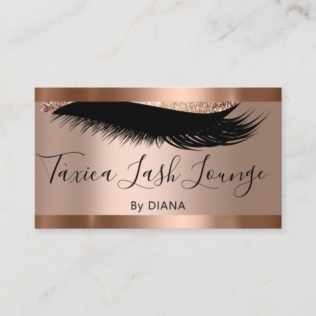 Professional Makeup Eyelash Logo Rose QRCODE   Business Card (Front)