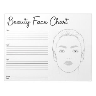 professional  Makeup Face Chart Notepad