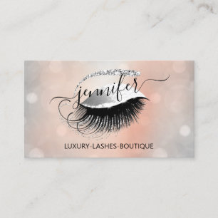 Professional Makeup Lash QR Code Eyes Brows Silver Business Card