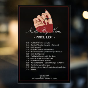 Professional Manicurist Nail Salon Service Price  Poster