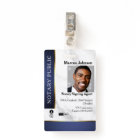 Professional Marble Blue Gold Notary Public ID