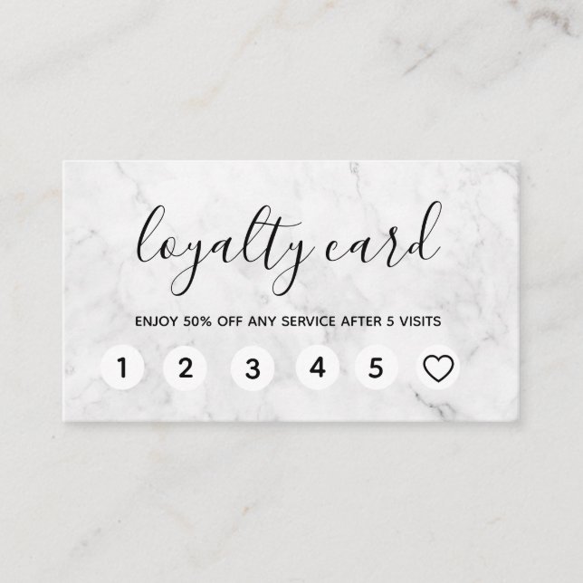 Professional Marble Modern Loyalty Cards (Front)