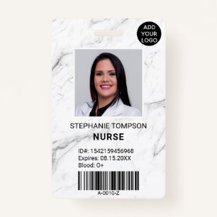 Professional marble nurse photo logo code badge