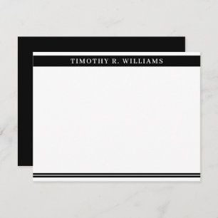 Professional Masculine Black White Personalized Card