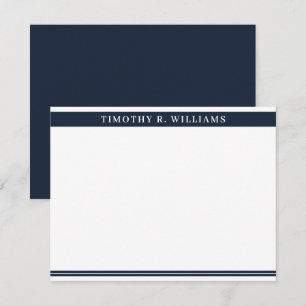 Professional Masculine Navy Blue Personalized Card