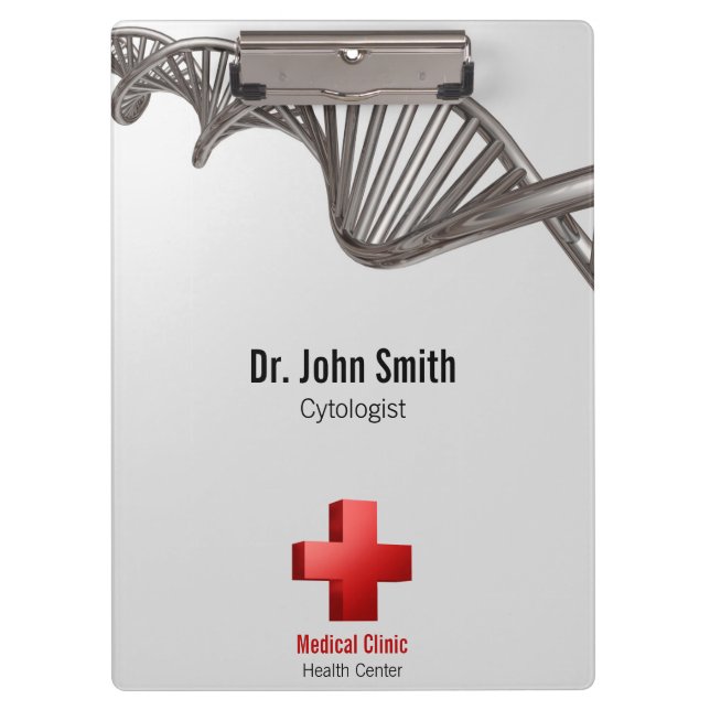 Professional Medical 3D Symbol Cross DNA Clipboard (Front)