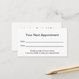 Professional Medical Office Your Appointment Card