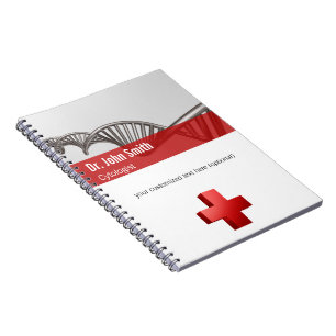 Professional Medical Science DNA Strand Cross Notebook