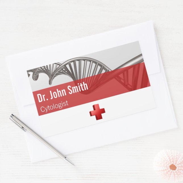 Professional Medical Science DNA Strand Cross Sticker (Envelope)