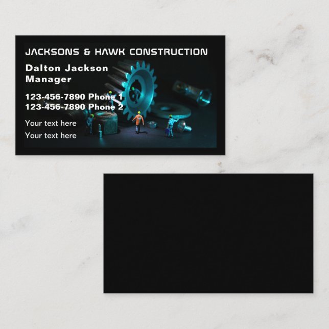 Professional Metal Welding Fabrication Contractor  Business Card (Front/Back)