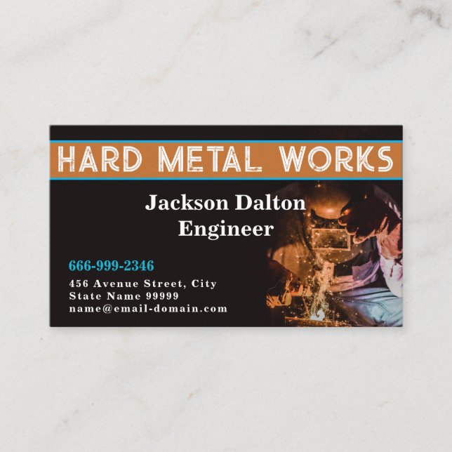 Professional Metal Welding Fabrication Contractor  Business Card (Front)