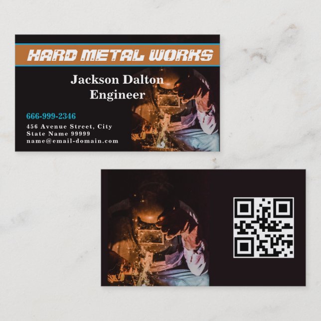 Professional Metal Welding Fabrication Contractor  Business Card (Front/Back)