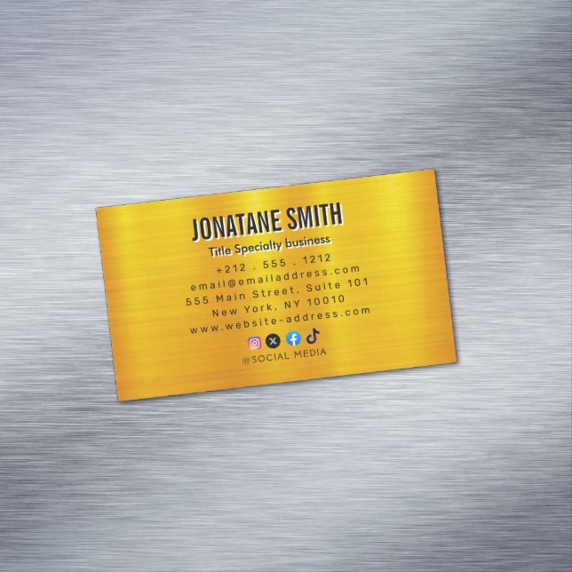 Professional  Metallic Look  Magnetic Business Card (In Situ)