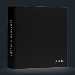 Professional Minimal Black White Monogram Initials Binder<br><div class="desc">Professional binder features a minimal design in a classic black and white colour palette. Custom monogram initials presented in the lower right hand corner in stylish simple font. Shown with a custom monogram initials in modern typography on the front cover and personalized name on the spine, this personalized business binder...</div>