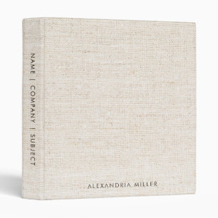 Professional Minimal Faux-Canvas Print Monogram Binder