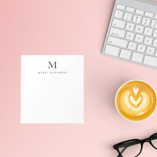 Professional Minimal Personalized Monogram Name Notepad