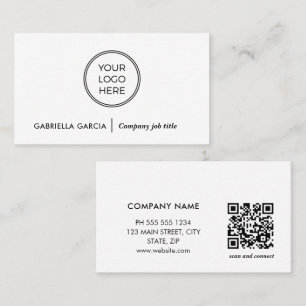 Professional Minimal QR Code Logo Business Card