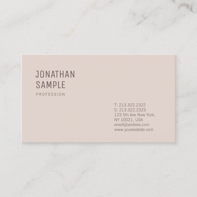 Professional Minimal Template Modern Design Chic Business Card (Front)