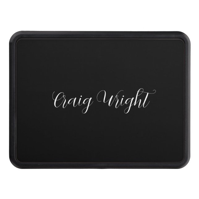 Professional Minimalist Add Name Personalized Trailer Hitch Cover (Front)