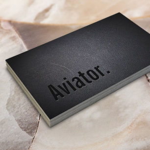 Professional Minimalist Aviator Black Business Card