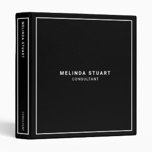 Professional Minimalist Black and White Binder