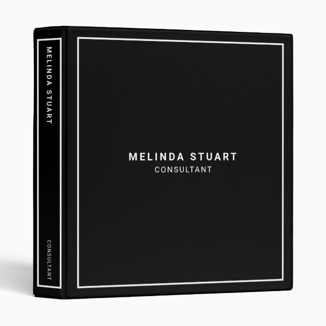 Professional Minimalist Black and White Binder (Front/Spine)