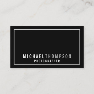 Professional Minimalist Black and White Business Card