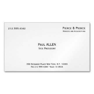Professional Minimalist Black and White Elegant Magnetic Business Card