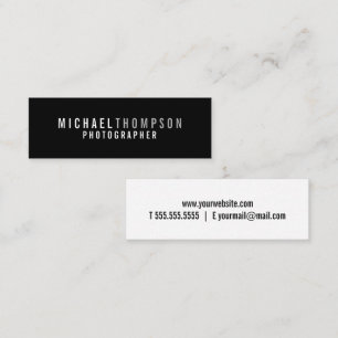 Professional Minimalist Black and White Mini Business Card