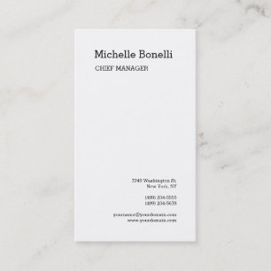 Professional Minimalist Black & White Classical Business Card
