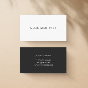 Professional Minimalist Black White Consultant Business Card
