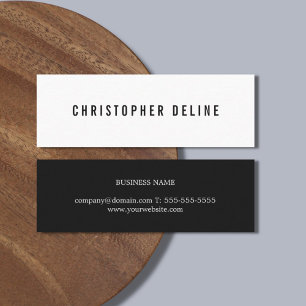 Professional Minimalist Black White Consultant Mini Business Card